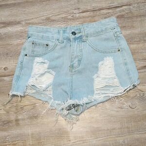 Distressed jean  short shorts Sz S NWOT